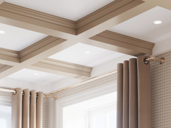 Эффект кессонированного потолка при помощи профилей Ultrawood   - Новосибирск